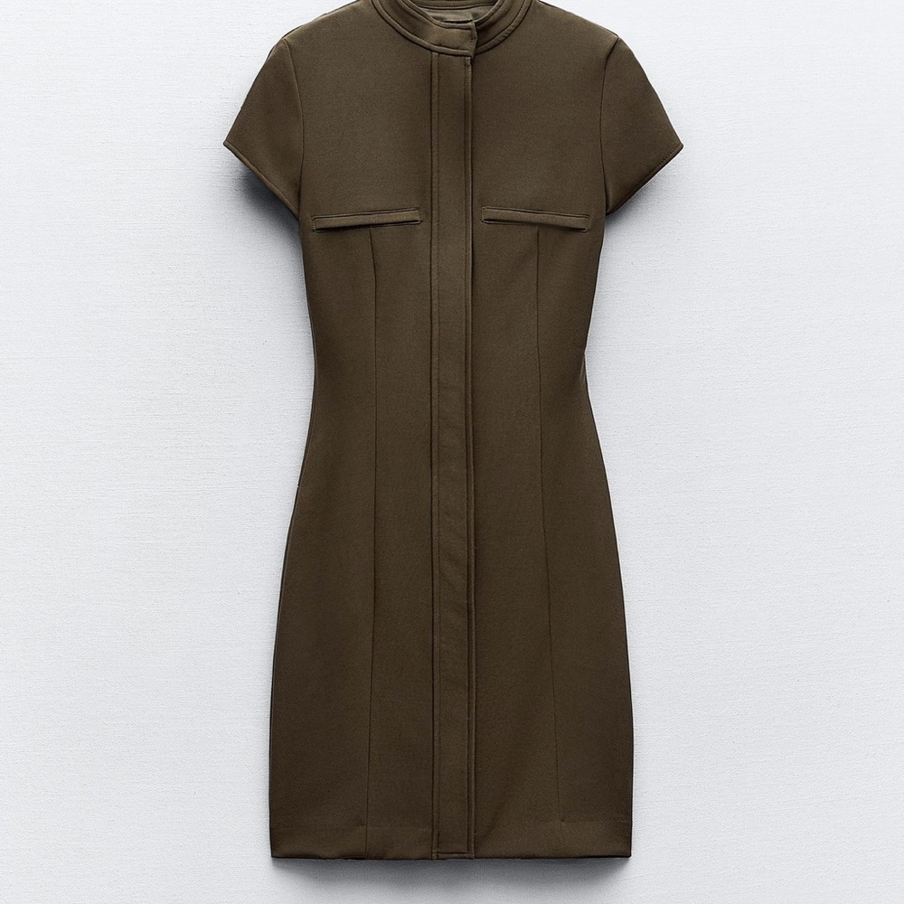Elegant Dark Khaki Dress